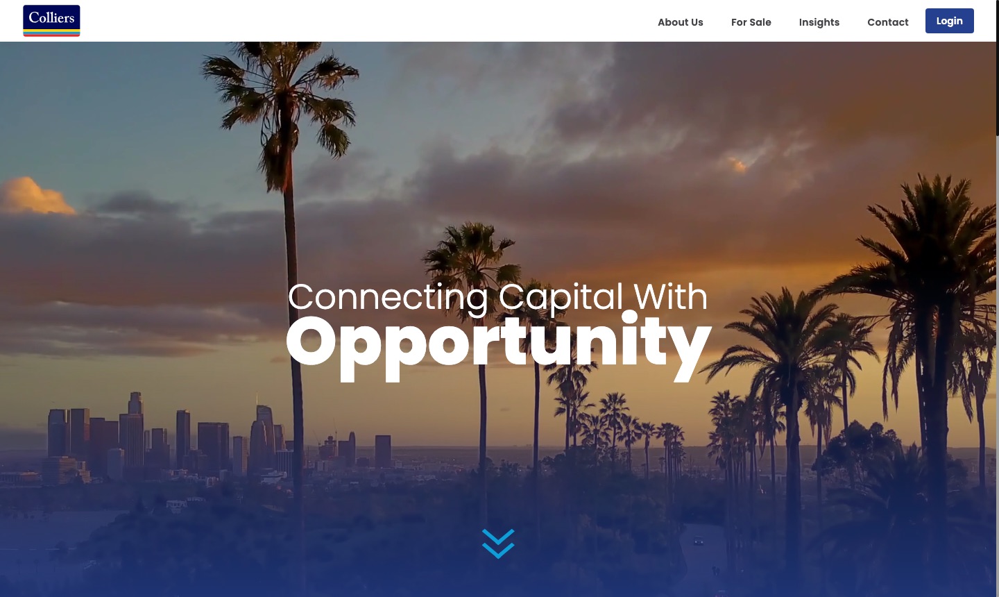 Colliers Western Region Capital Markets website homepage